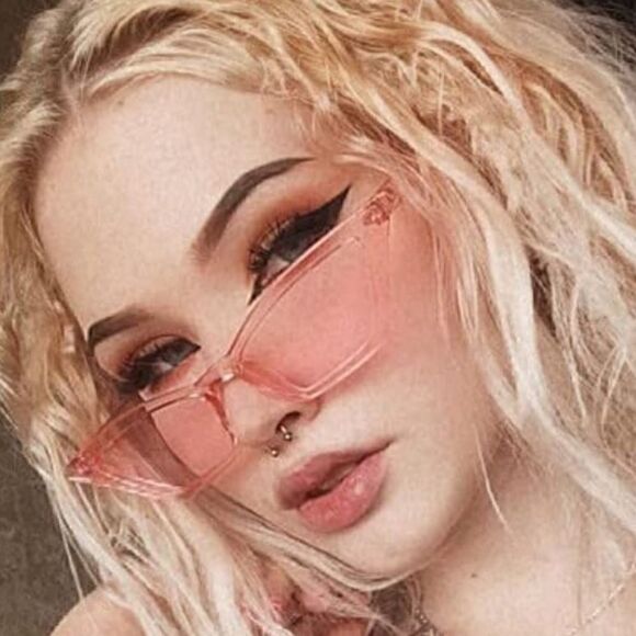 Transparent Pink Vintage Small Cat Eye sunglasses